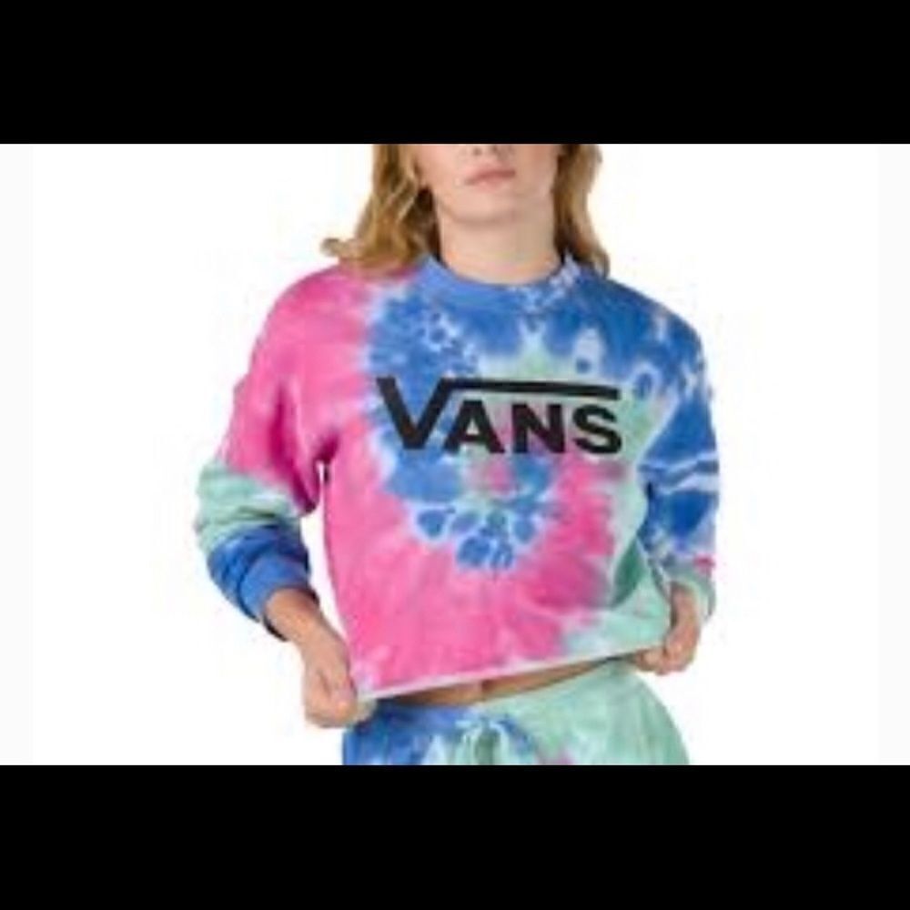 Vans tie dye crop sweatshirt sz Large